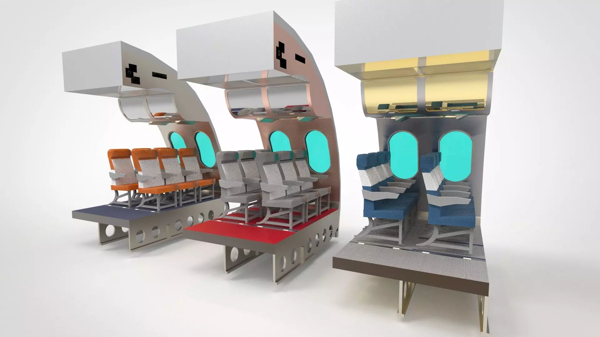 Airplane chair interior 3D PRINTED Ready 3D model_0