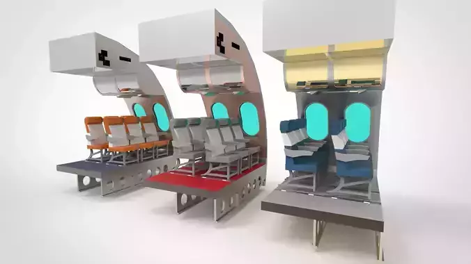 Airplane chair interior 3D PRINTED Ready 3D model