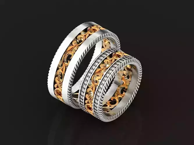 pair of patterned wedding rings 972