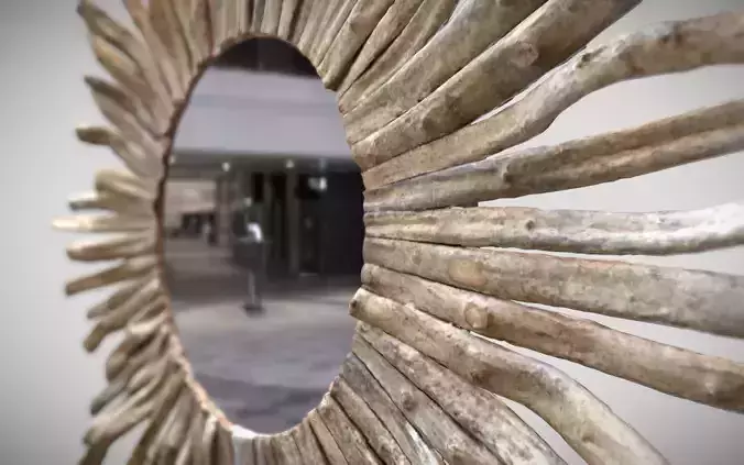 3D scanned firniture - Driftwood mediterranean Mirror Low-poly 3D model