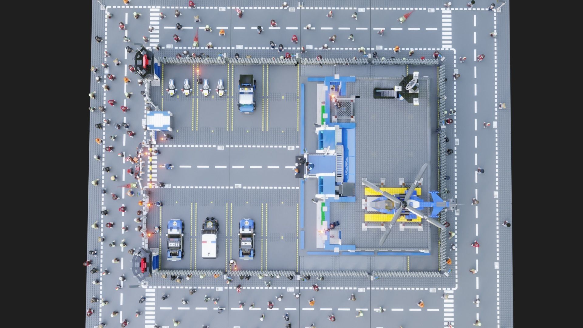 Lego Zombie attack on police station 3D model_24