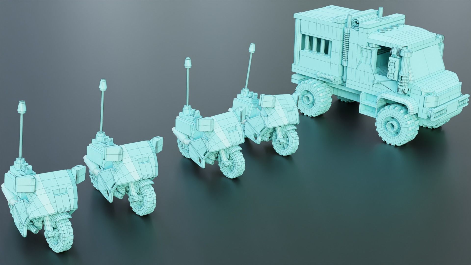 Lego Zombie attack on police station 3D model_51