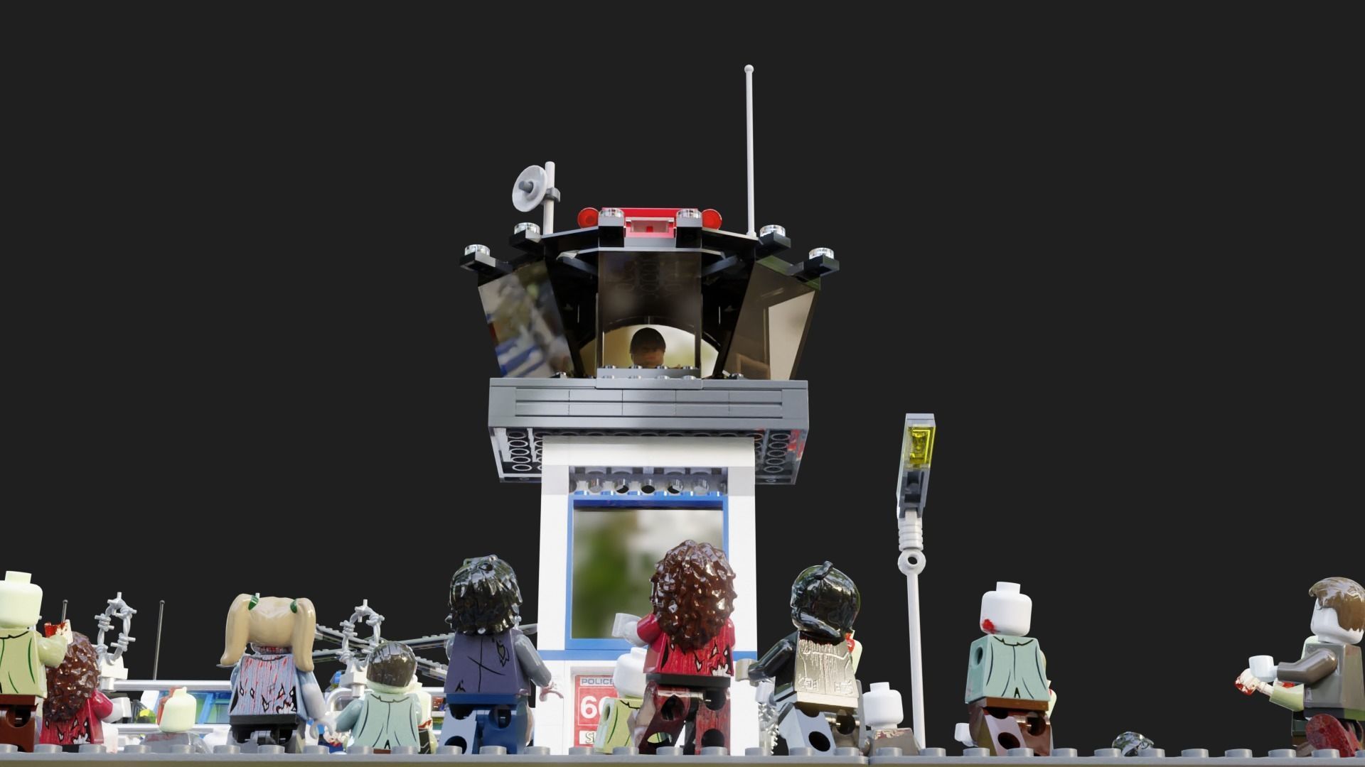 Lego Zombie attack on police station 3D model_27