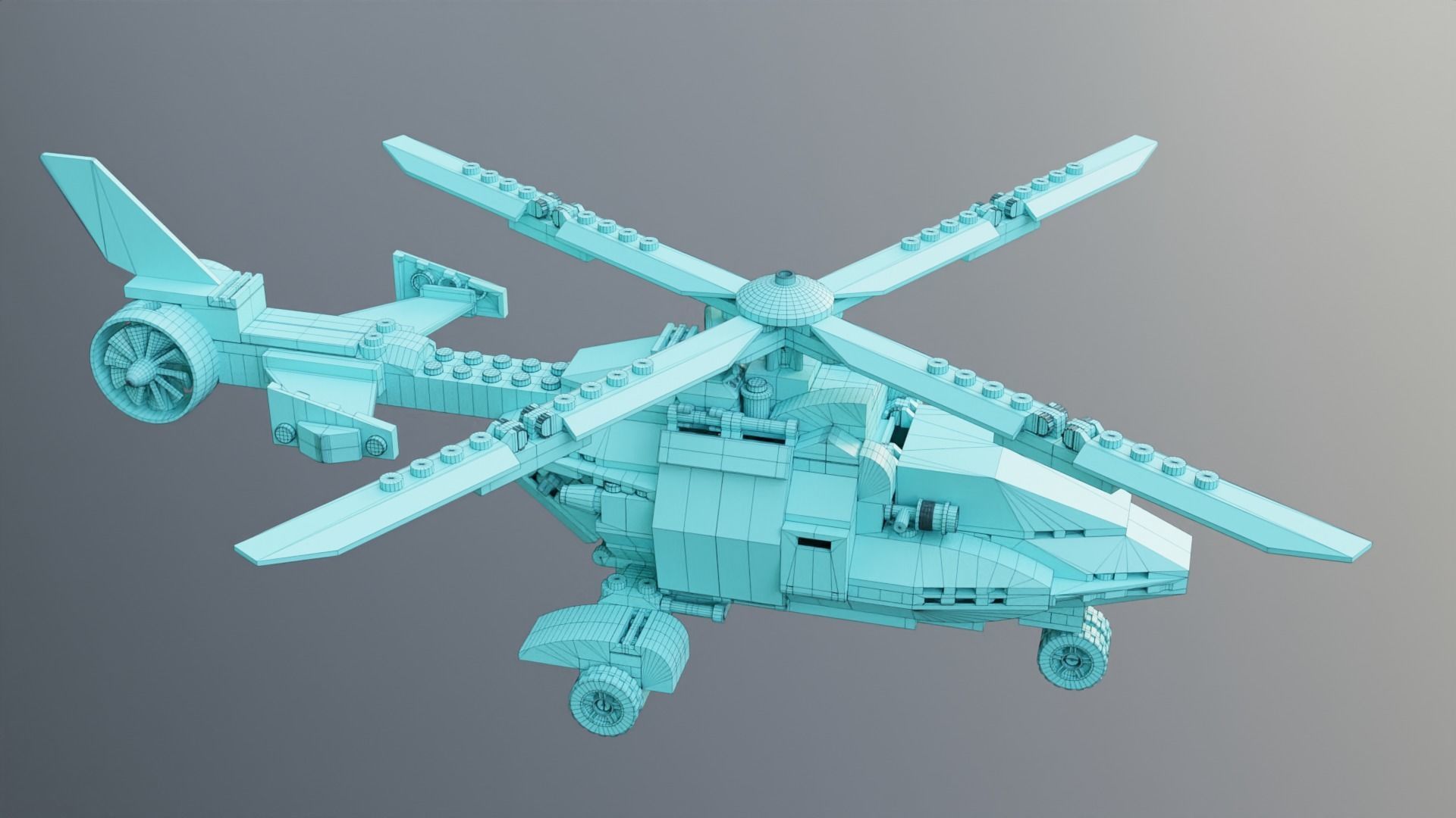 Lego Zombie attack on police station 3D model_47