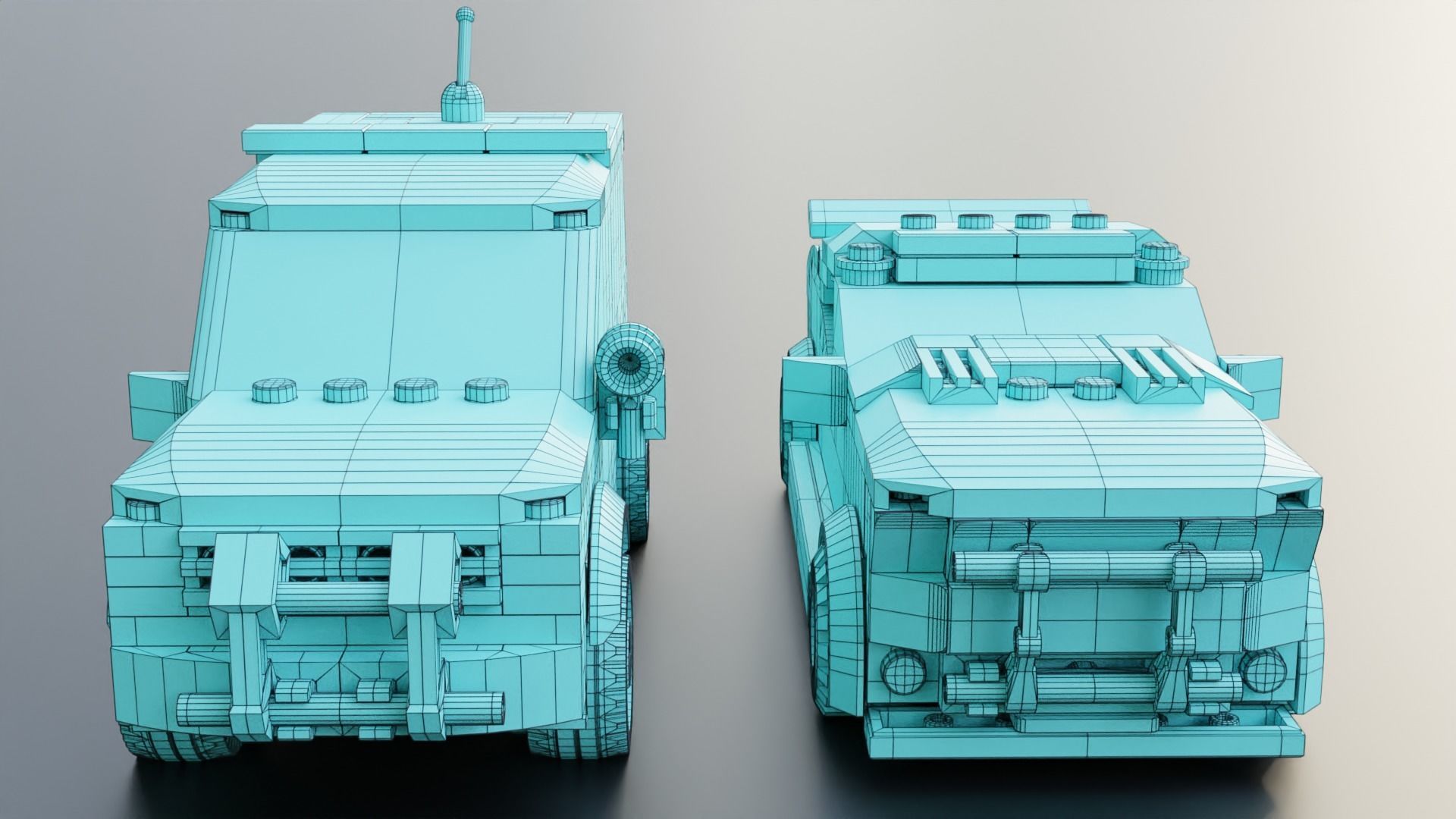 Lego Zombie attack on police station 3D model_46