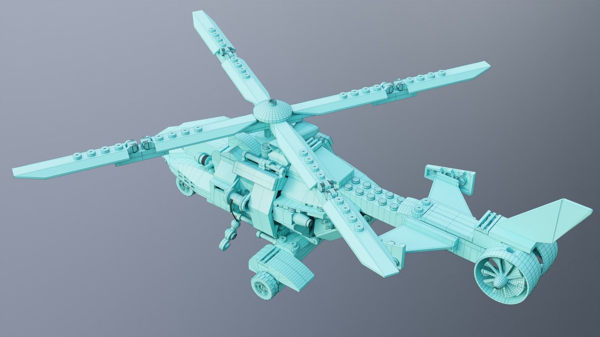 Lego Zombie attack on police station 3D model_49