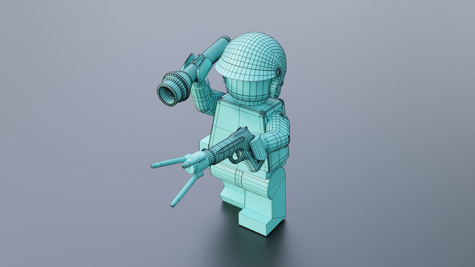 Lego Zombie attack on police station 3D model_37