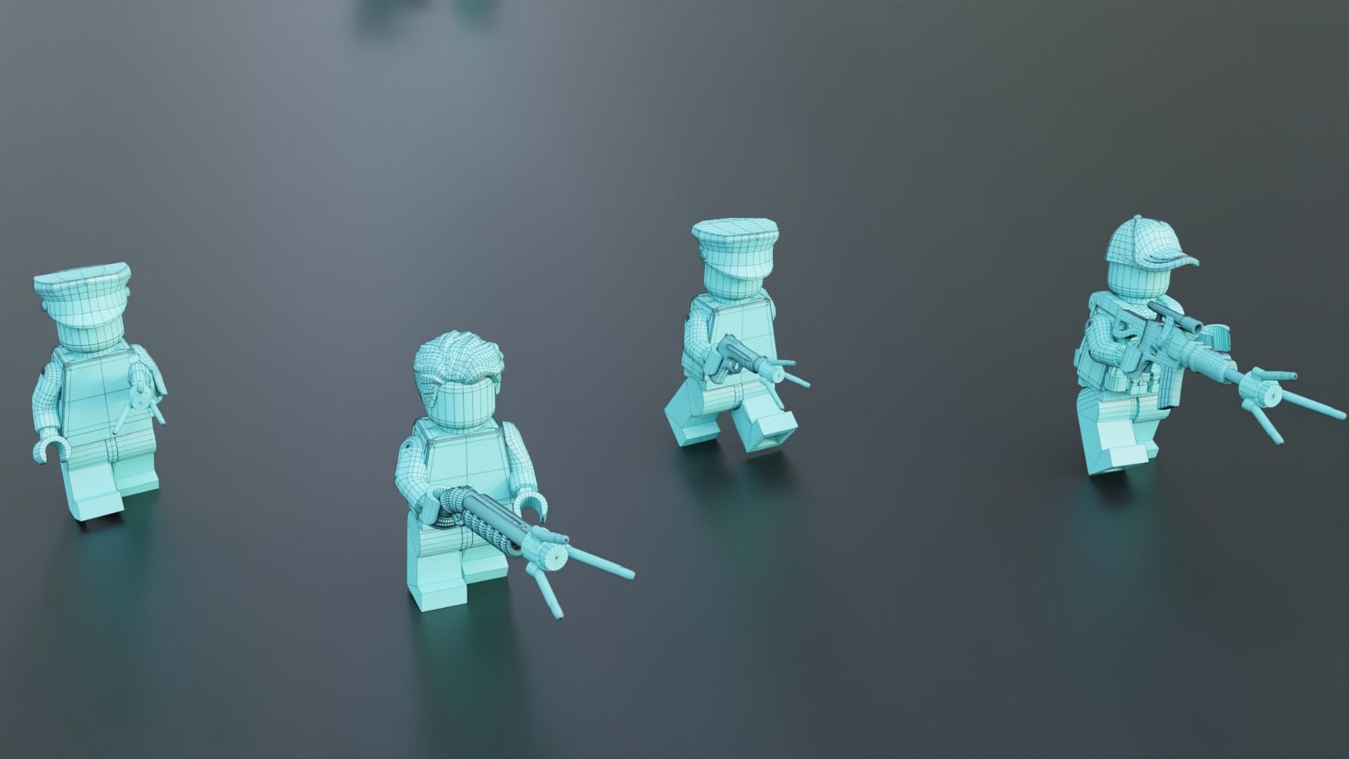 Lego Zombie attack on police station 3D model_34