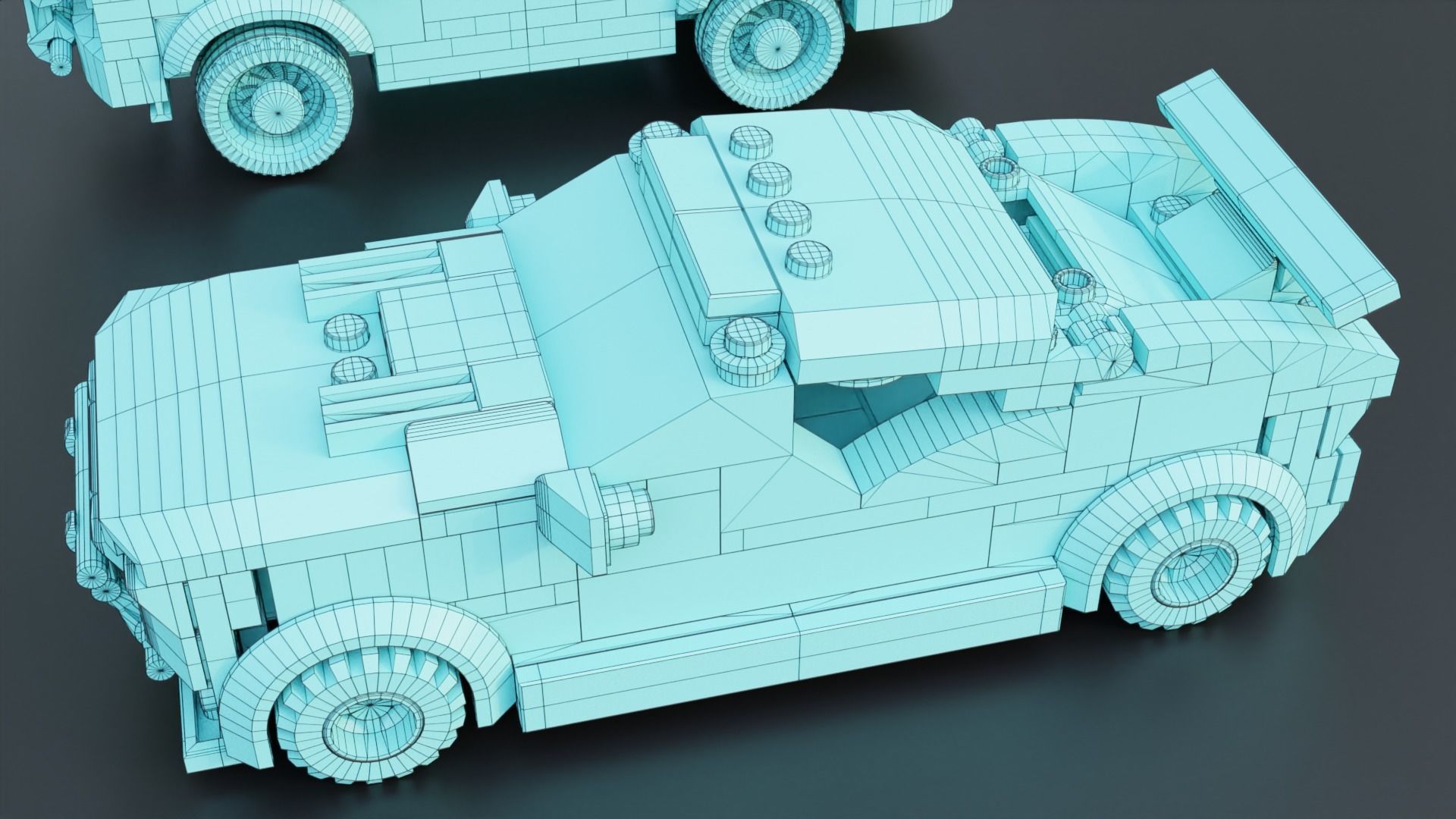 Lego Zombie attack on police station 3D model_44