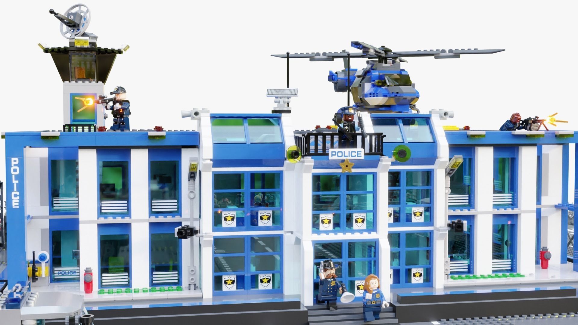 Lego Zombie attack on police station 3D model_15