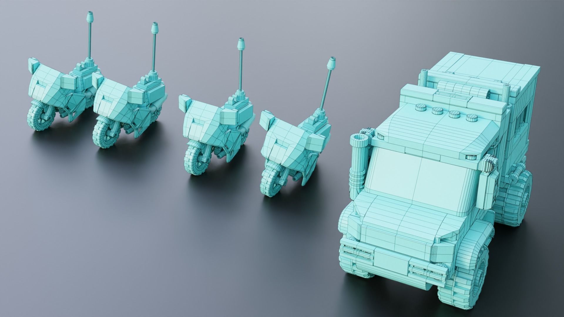 Lego Zombie attack on police station 3D model_50