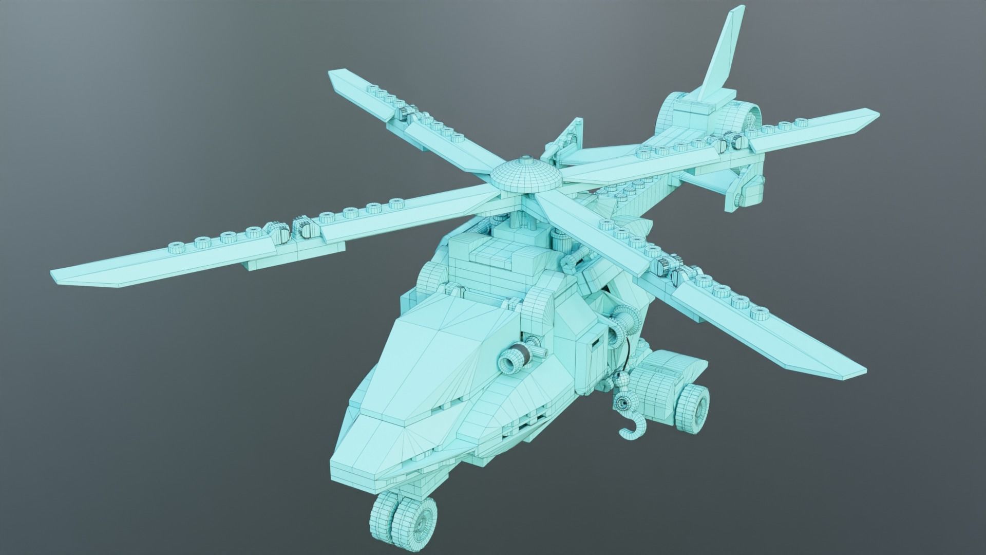 Lego Zombie attack on police station 3D model_48