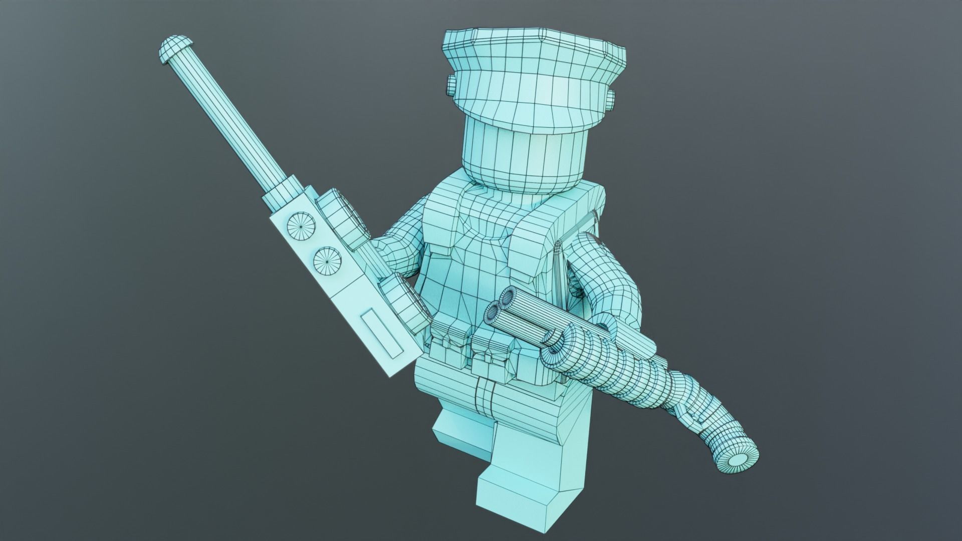 Lego Zombie attack on police station 3D model_39