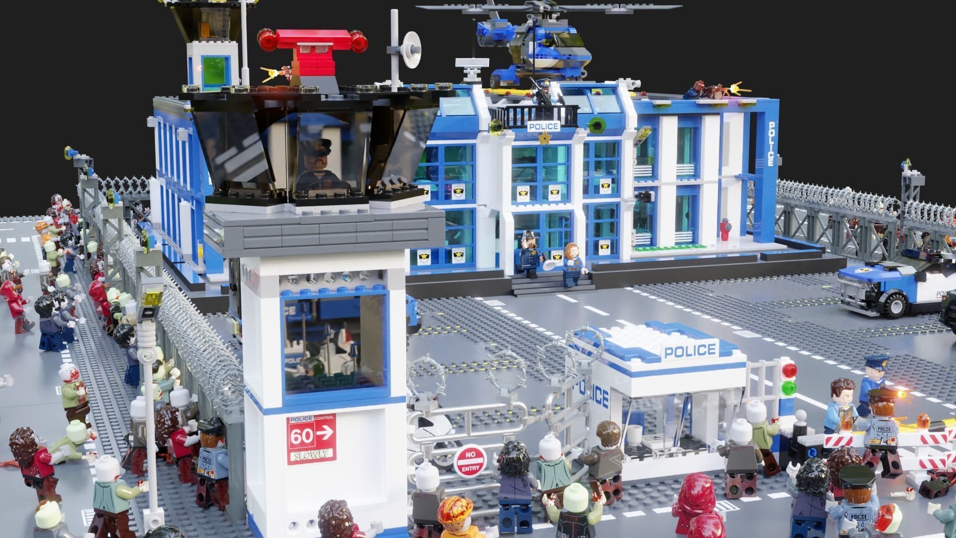 Lego Zombie attack on police station 3D model_26