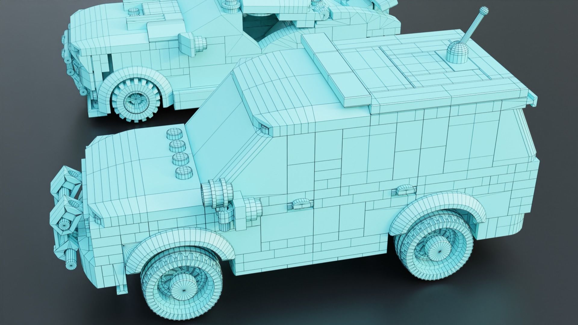 Lego Zombie attack on police station 3D model_45