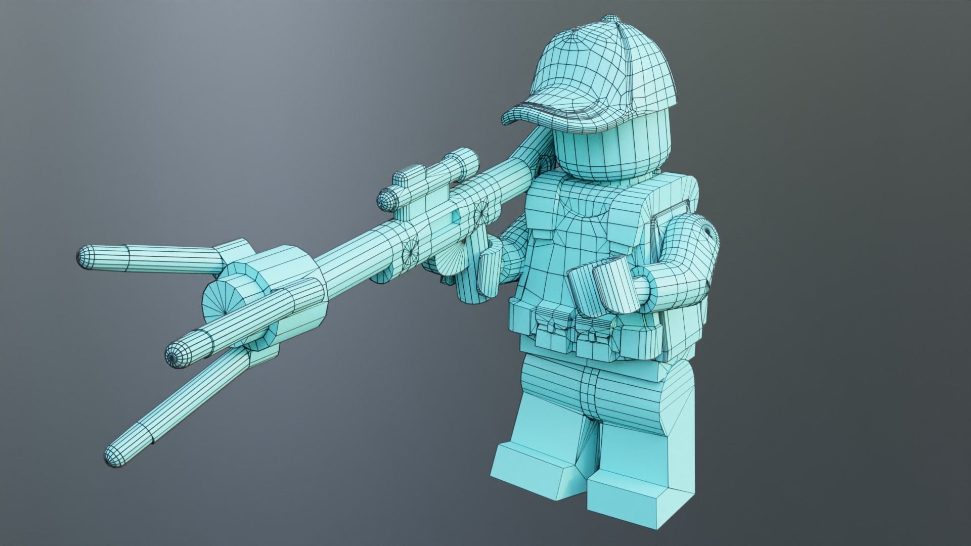 Lego Zombie attack on police station 3D model_41