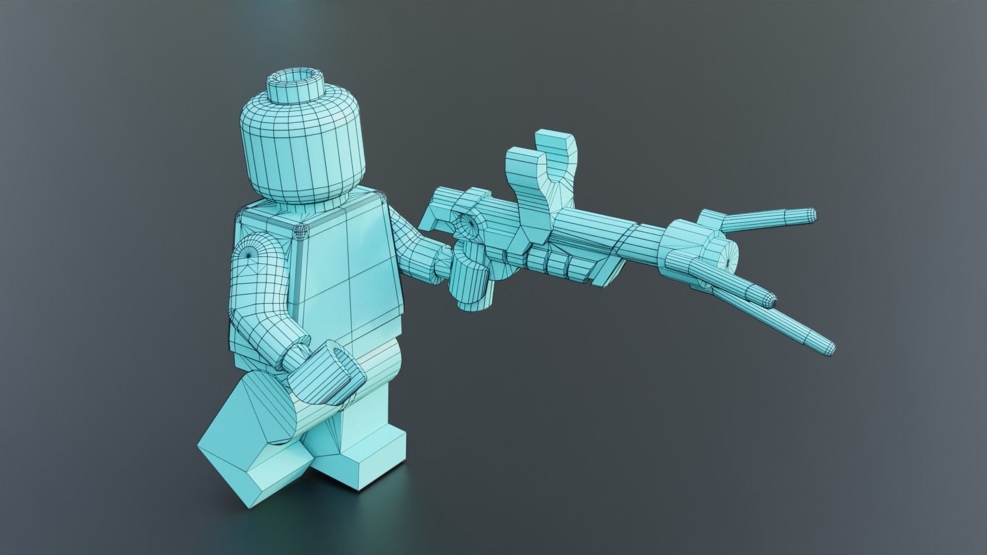 Lego Zombie attack on police station 3D model_36