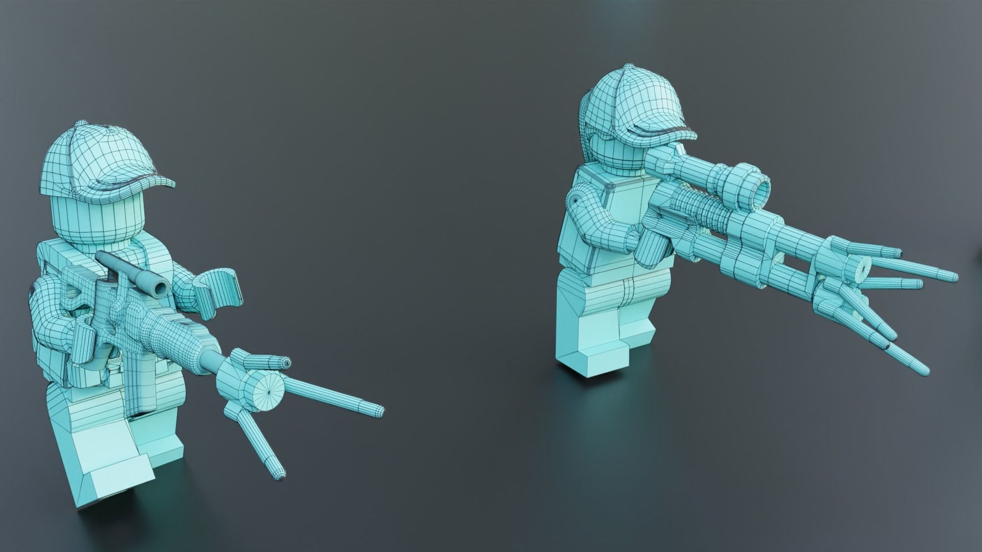 Lego Zombie attack on police station 3D model_35