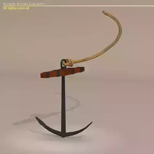 Sailing vessel anchor 3D model