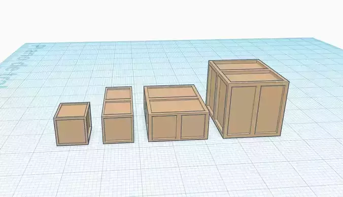 Transport Box wood pack 4 H0 Scale 3D print model