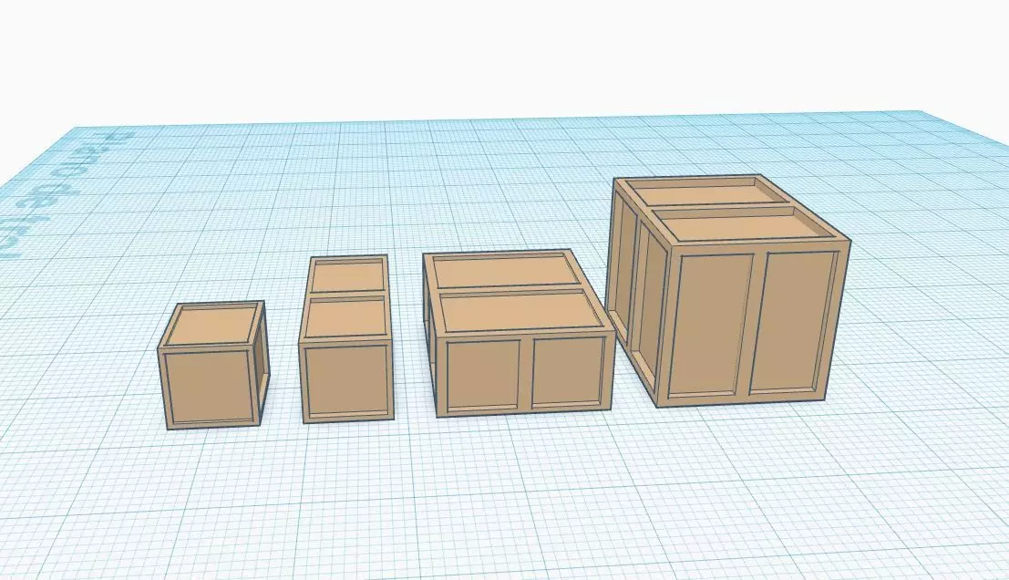 Transport Box wood pack 4 H0 Scale 3D print model_0
