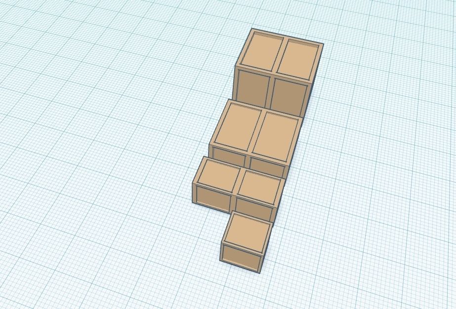 Transport Box wood pack 4 H0 Scale 3D print model_1