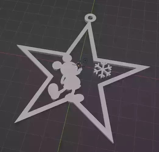 4 - Pack Mickey Christmas Star Tree Ornaments