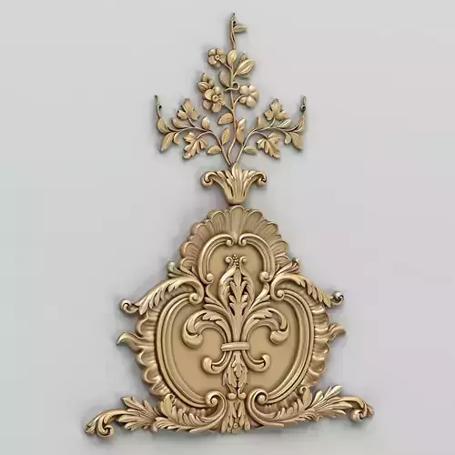 Carved decor central 006 3D model