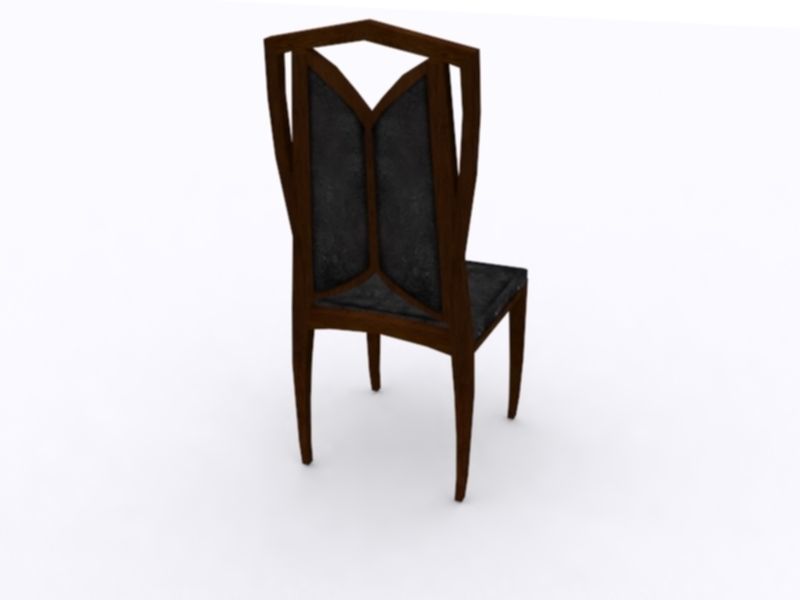 ChairWood chair Low-poly 3D model_3