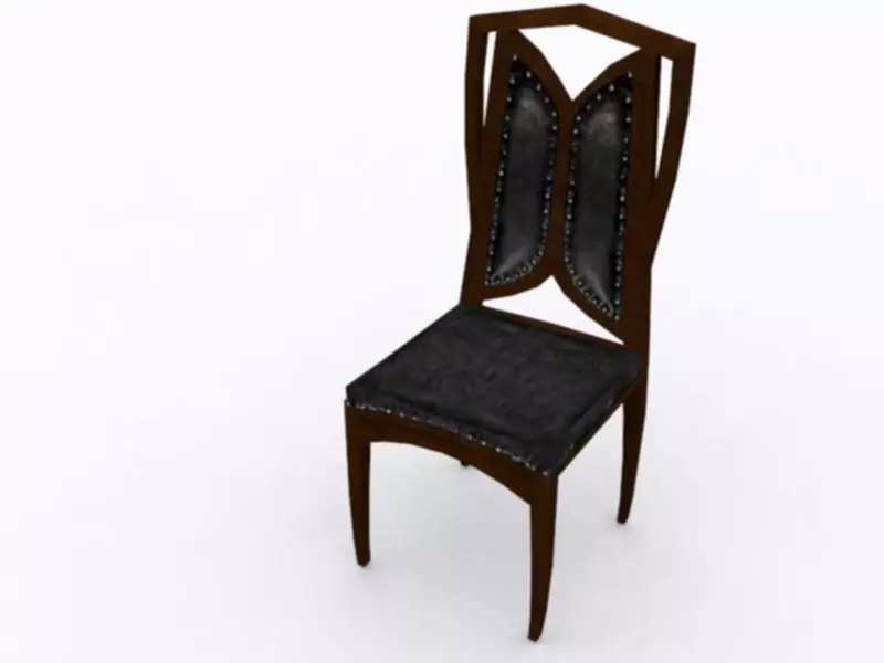 ChairWood chair Low-poly 3D model_0
