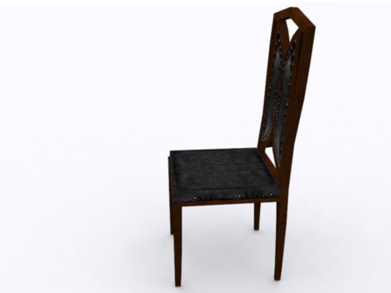 ChairWood chair Low-poly 3D model_1