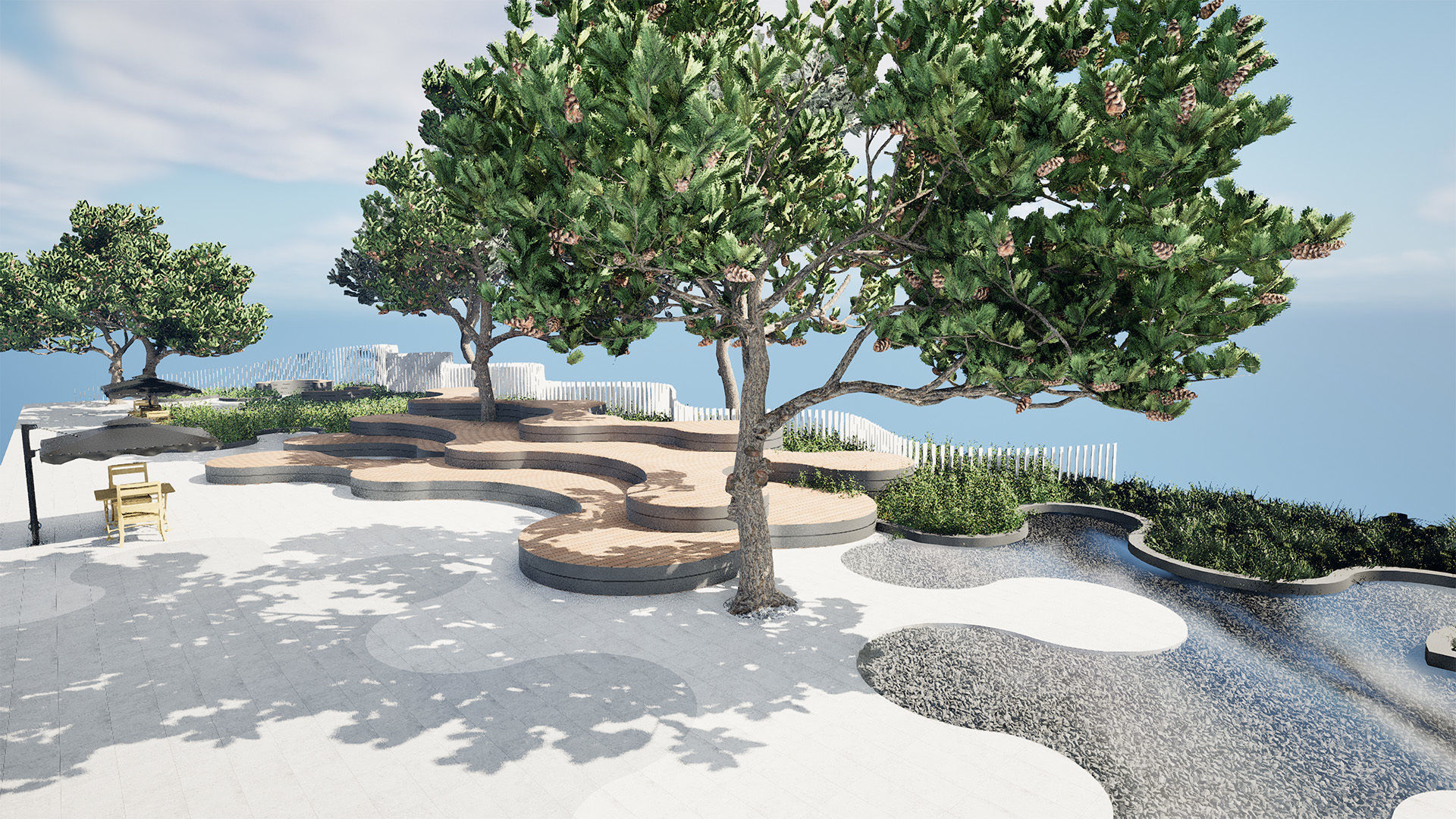 Realistic Park 3D Scene Low-poly 3D model_6