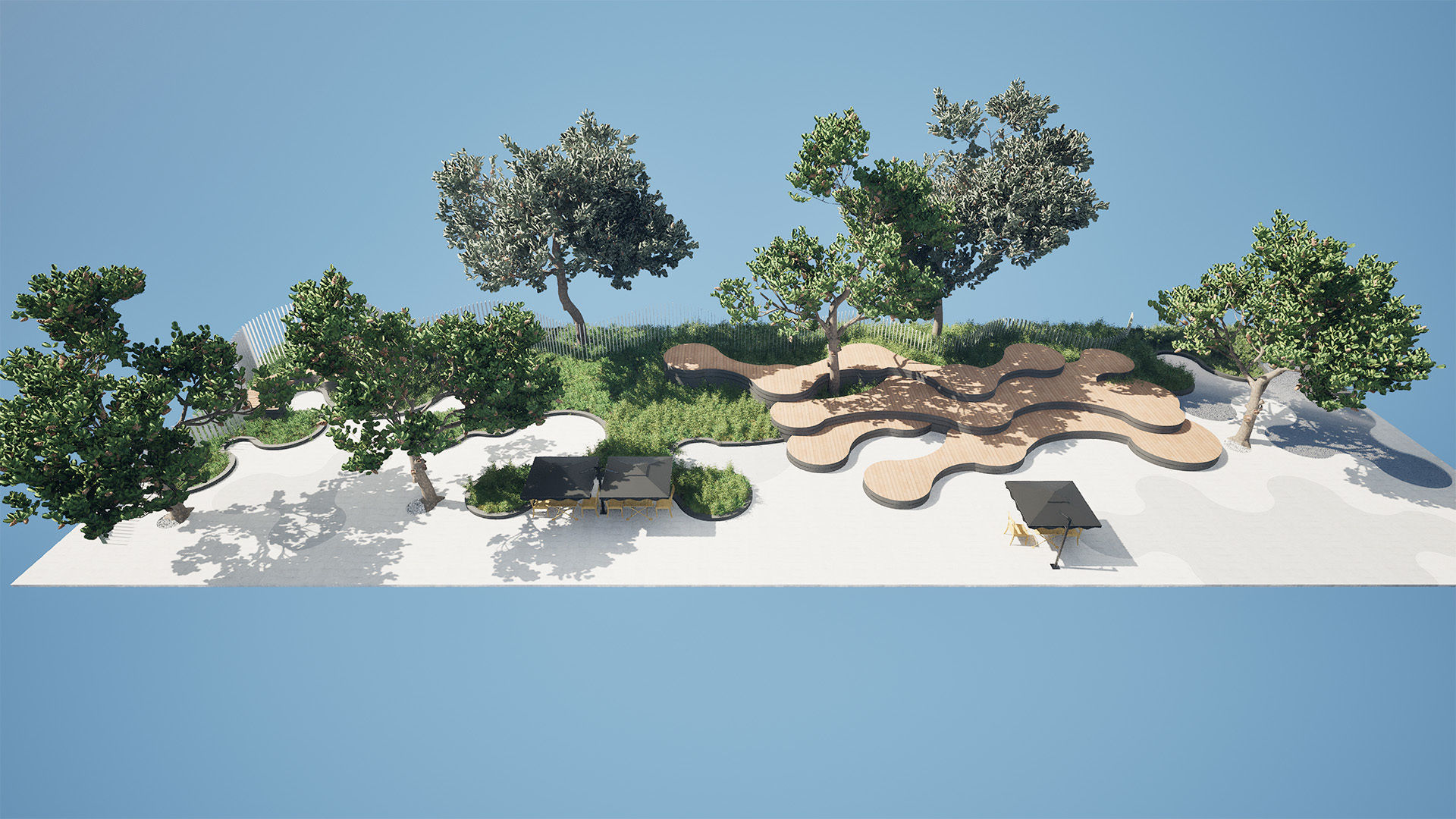 Realistic Park 3D Scene Low-poly 3D model_5