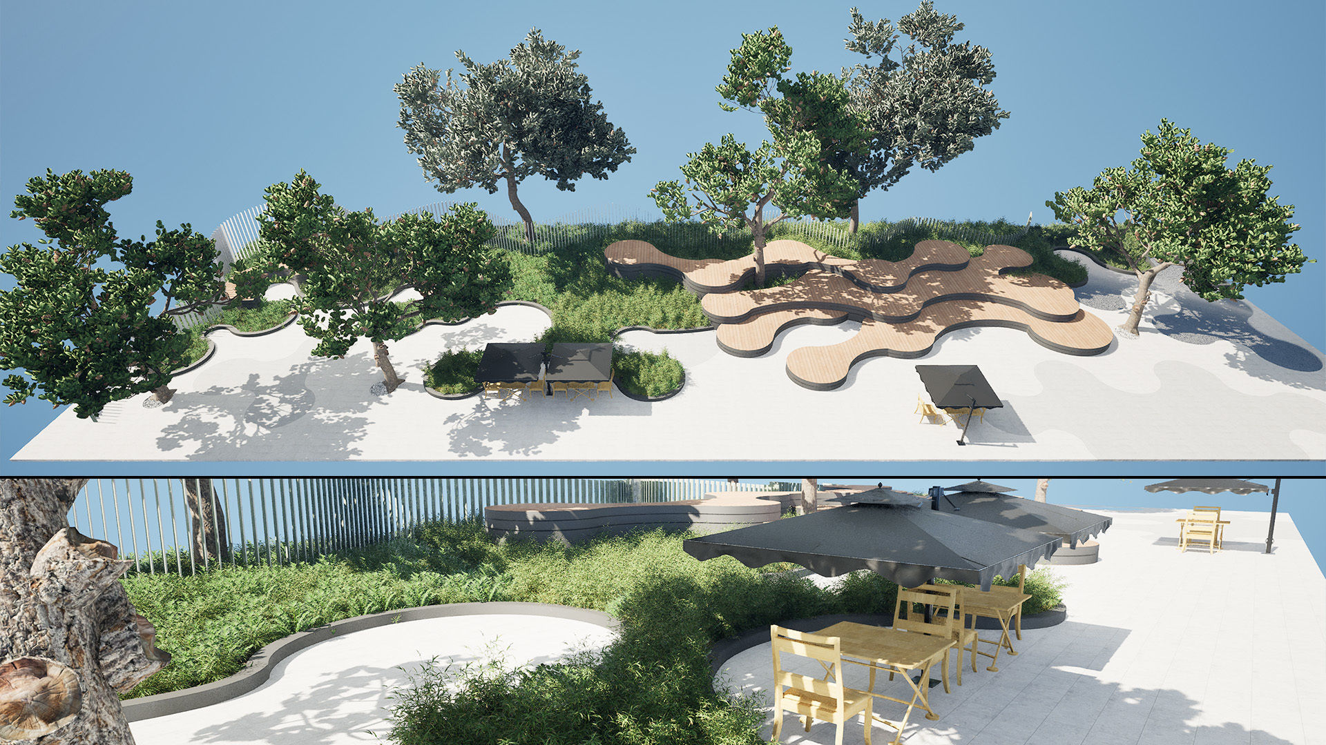 Realistic Park 3D Scene Low-poly 3D model_2