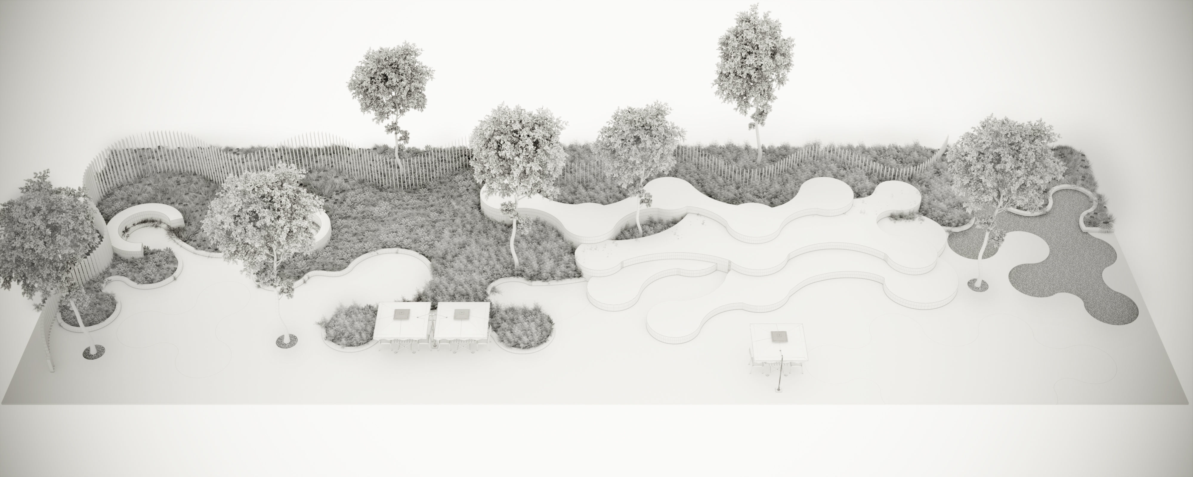 Realistic Park 3D Scene Low-poly 3D model_12