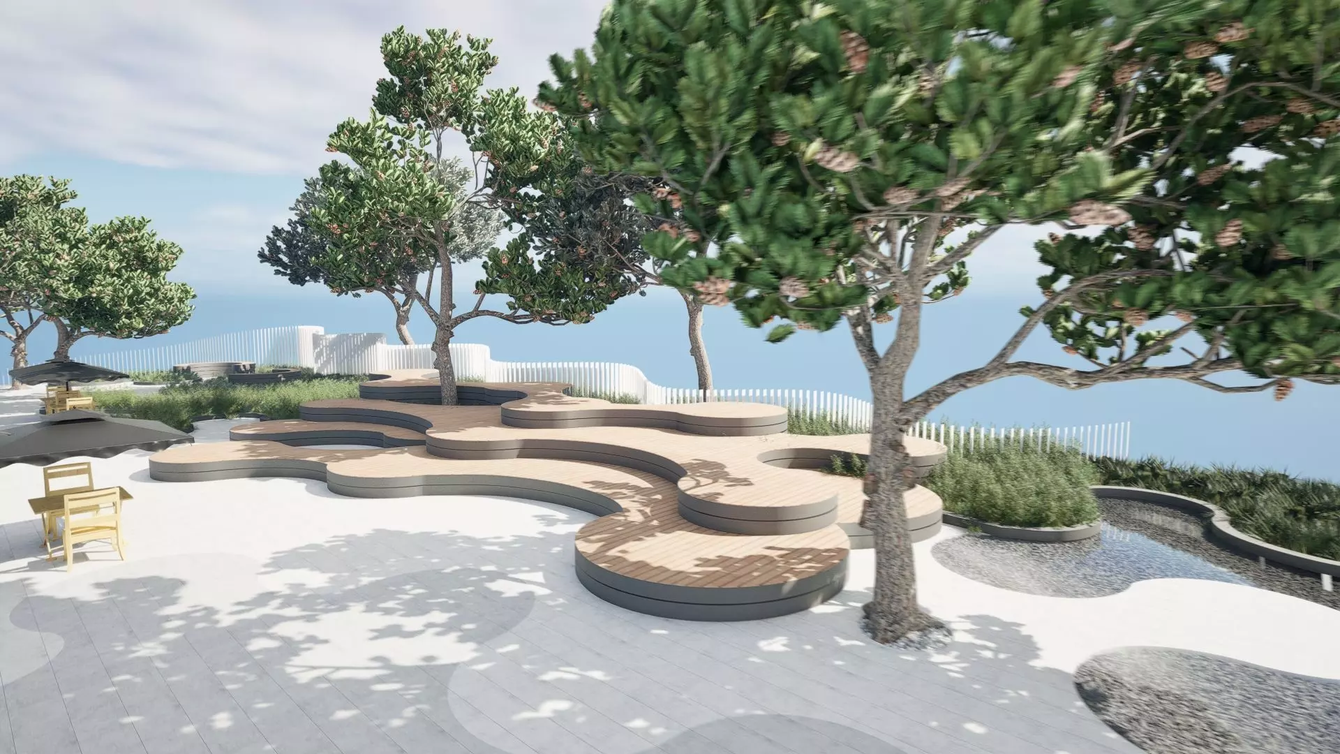 Realistic Park 3D Scene Low-poly 3D model_0