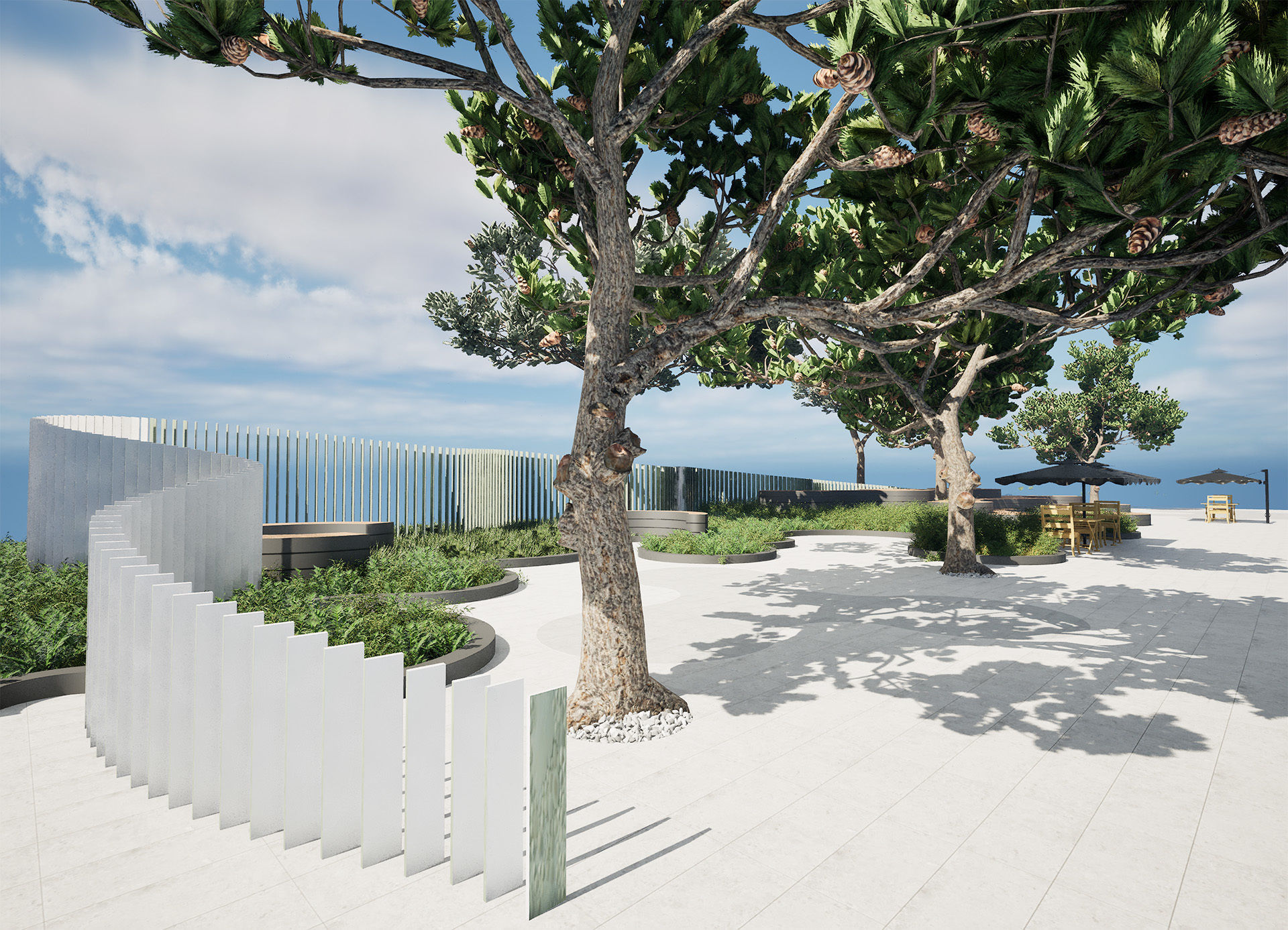 Realistic Park 3D Scene Low-poly 3D model_7