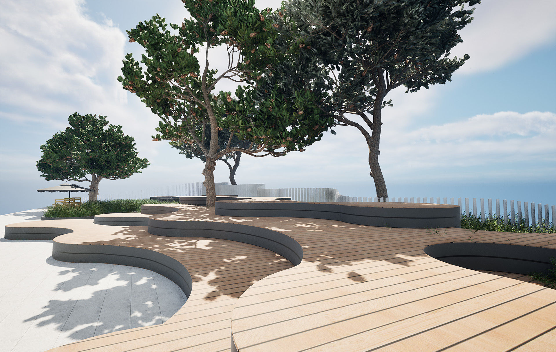 Realistic Park 3D Scene Low-poly 3D model_9