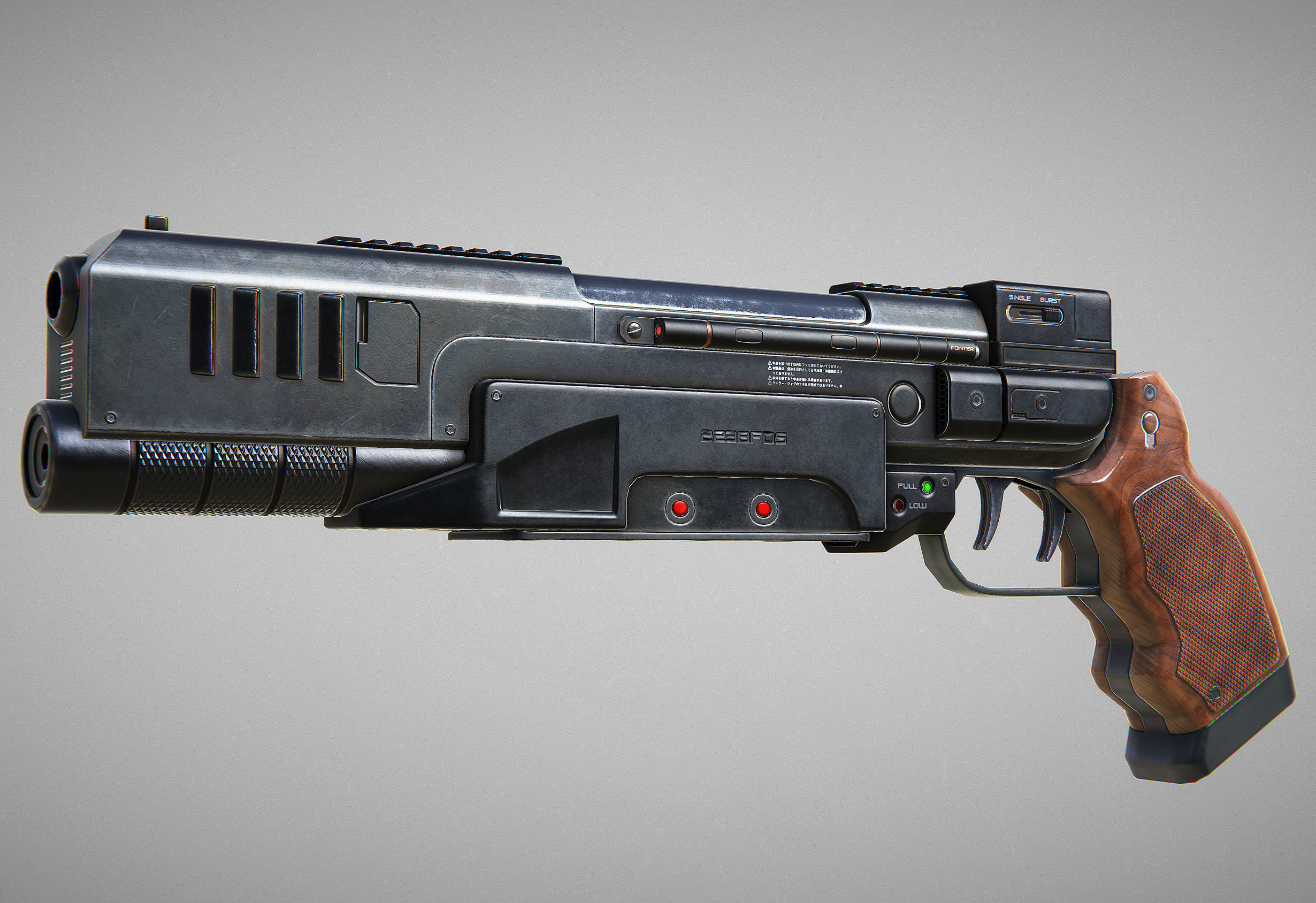 223 Pistol Blaster PBR Low-poly 3D model_10
