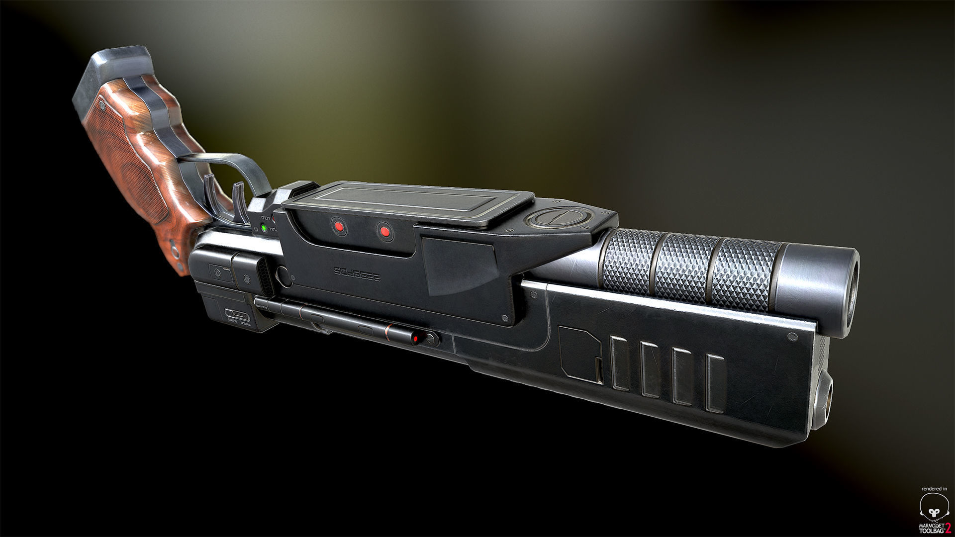 223 Pistol Blaster PBR Low-poly 3D model_3