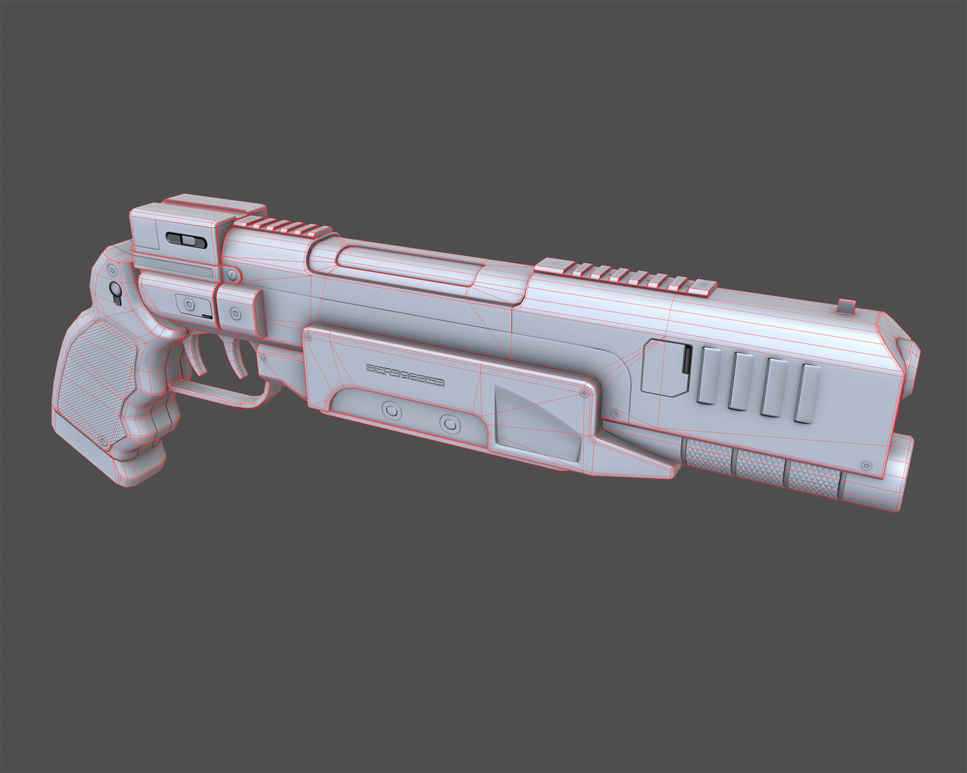 223 Pistol Blaster PBR Low-poly 3D model_8