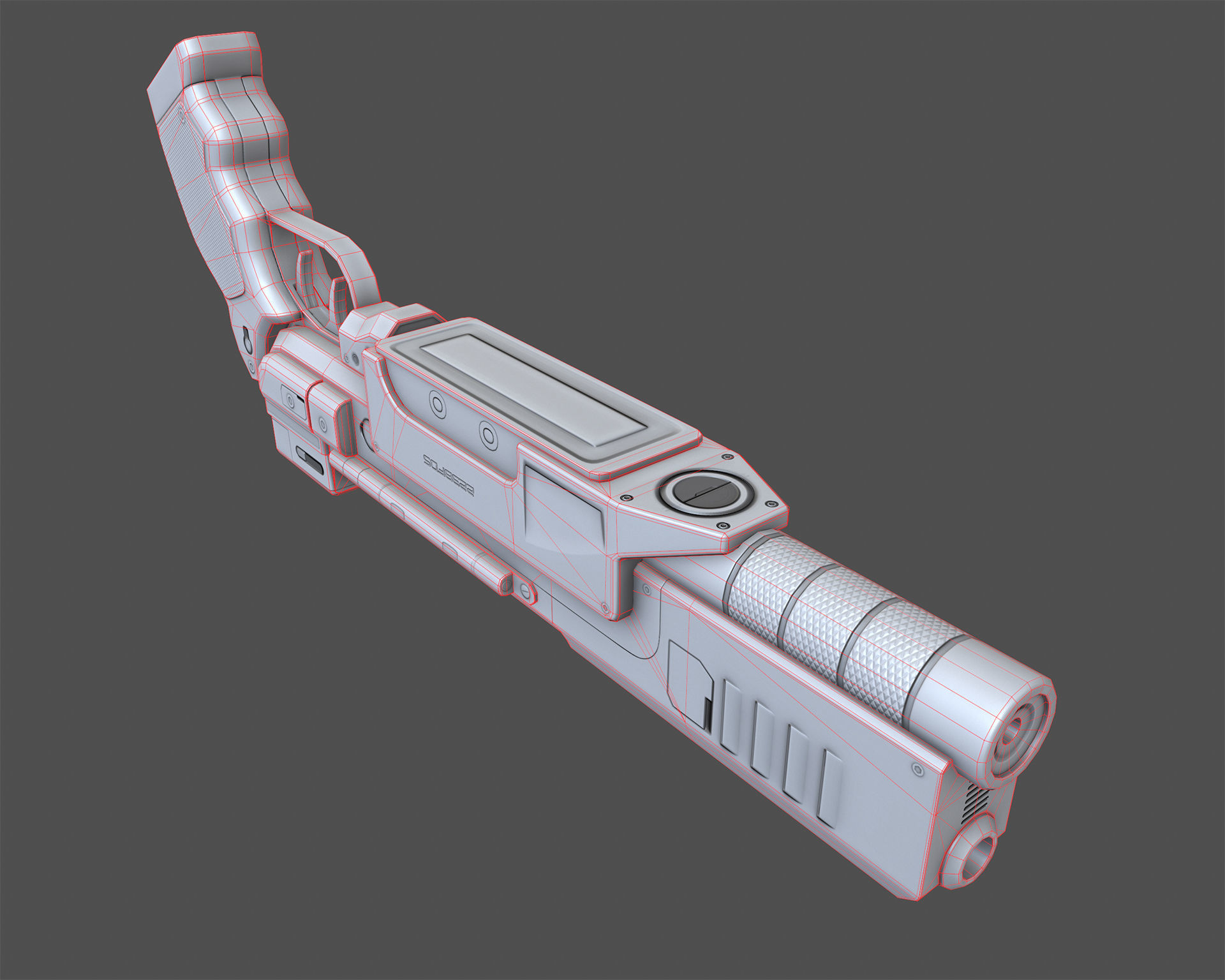 223 Pistol Blaster PBR Low-poly 3D model_9