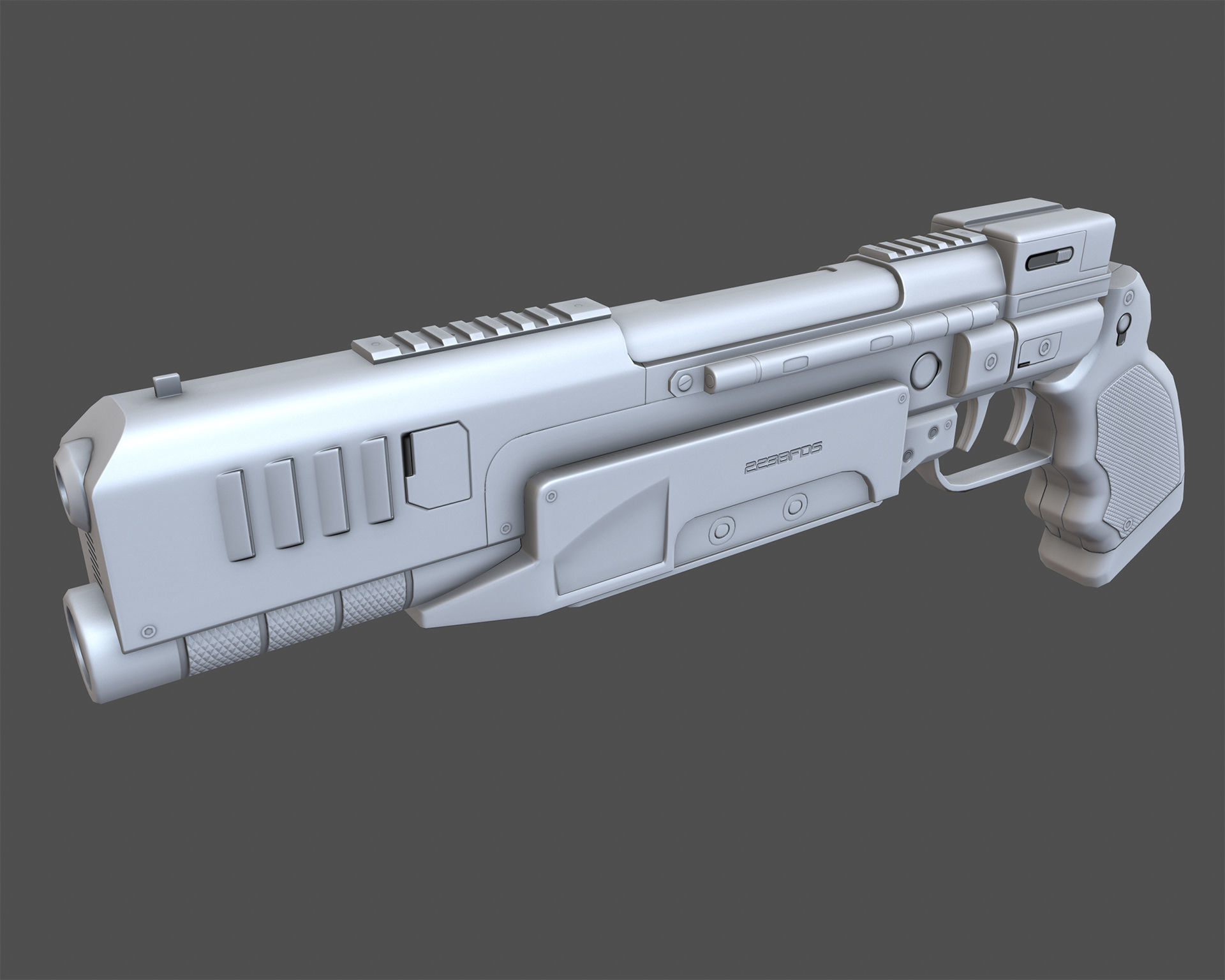 223 Pistol Blaster PBR Low-poly 3D model_5