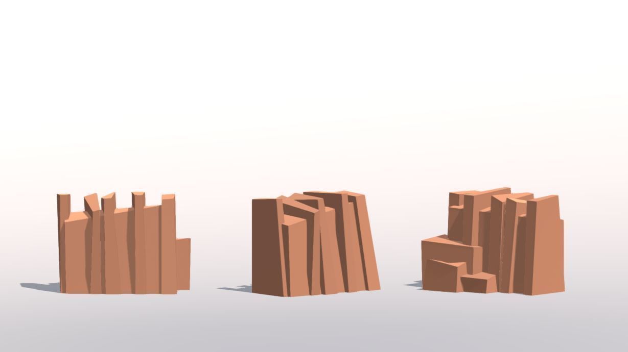 Low Poly Landscape Set three rocks Low-poly 3D model_10