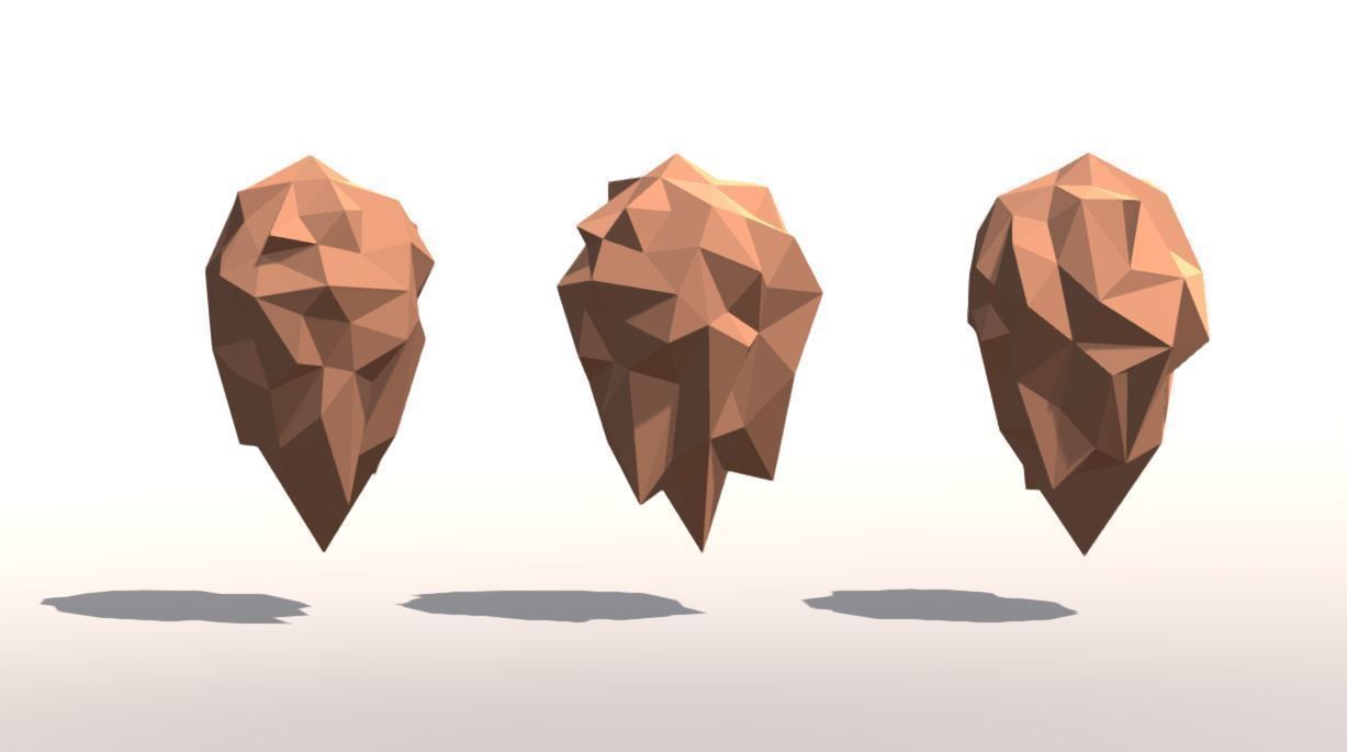 Low Poly Landscape Set three rocks Low-poly 3D model_18