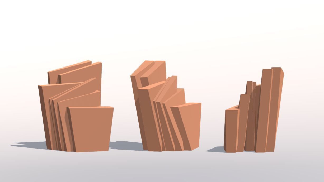 Low Poly Landscape Set three rocks Low-poly 3D model_9