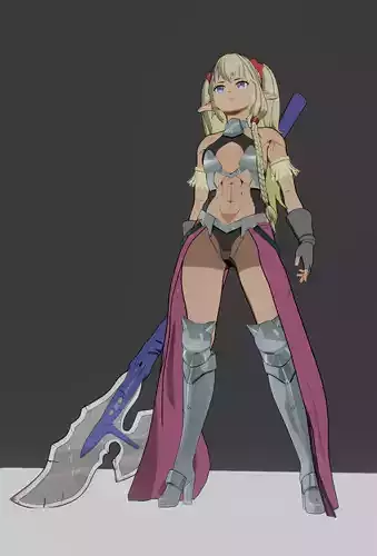Anime Model Edelgard Low-poly 3D model
