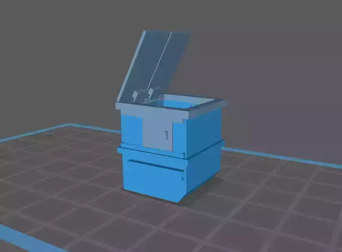 Dumpster with Swinging Top Lid and Sliding Side Doors