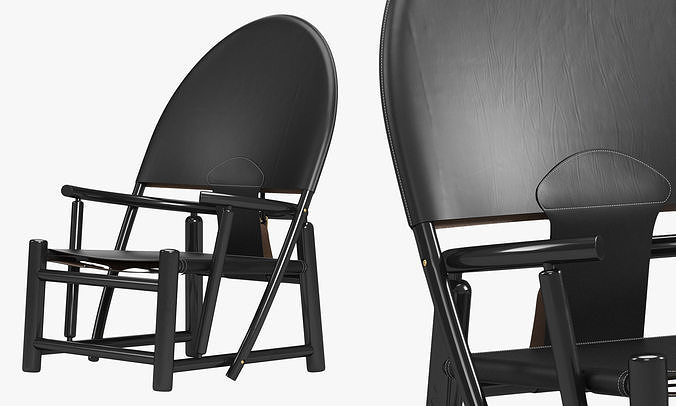 Rare hoop lounge chair by city furniture 3D model 5