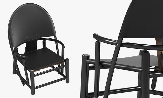 Rare hoop lounge chair by city furniture 3D model 6